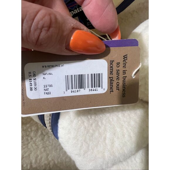 Patagonia NWT Retro Pile Fleece Jacket Natural XL - Picture 5 of 5